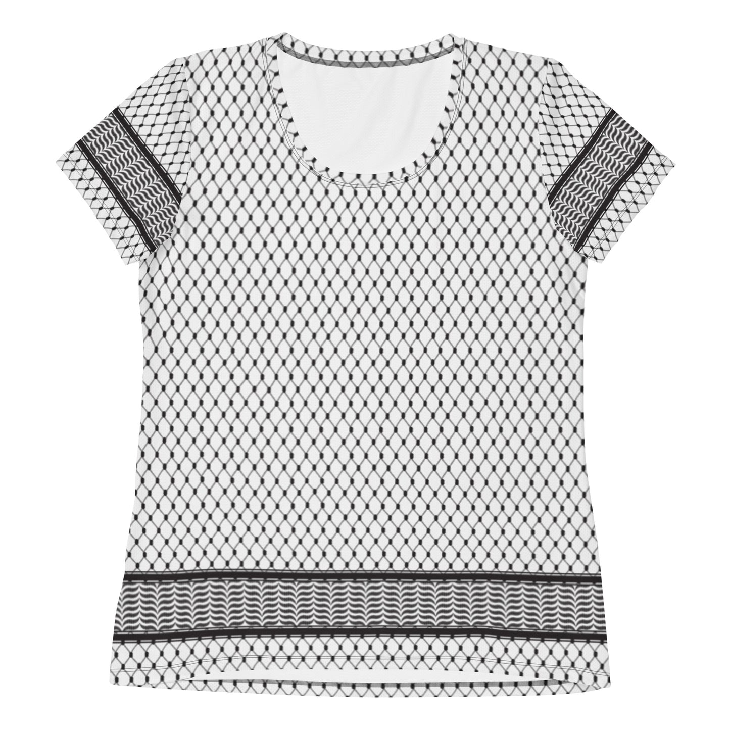 keffiyeh Pattern All-Over Print Women's Athletic T-shirt