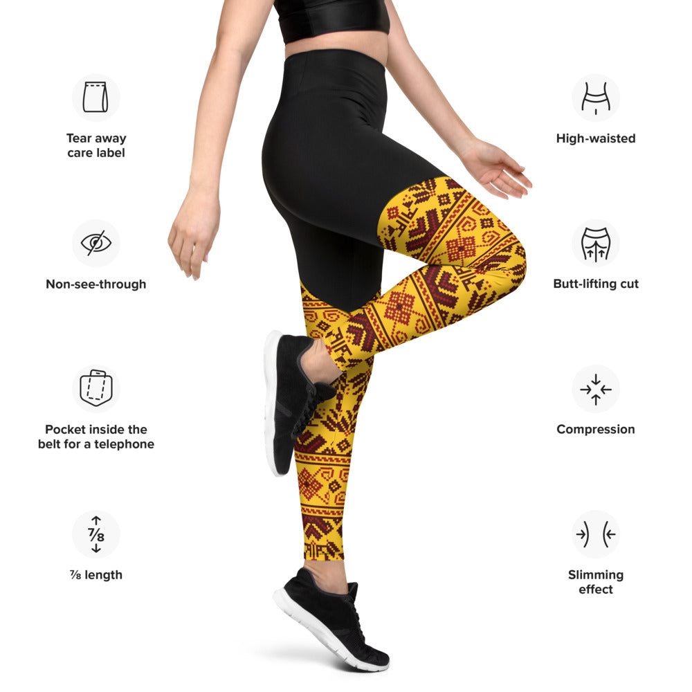 Yellow Daffodils Sports Leggings