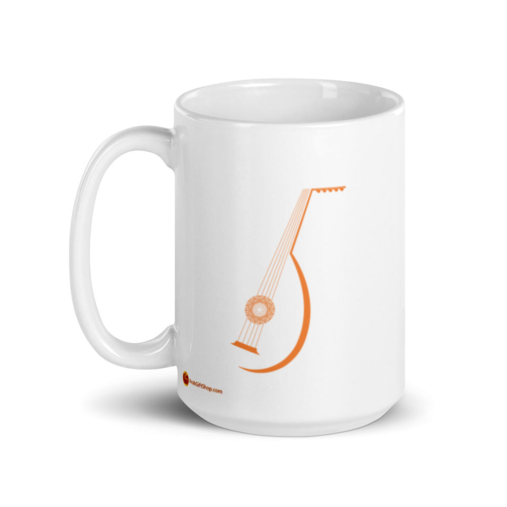 Oud Abstract Design White glossy mug