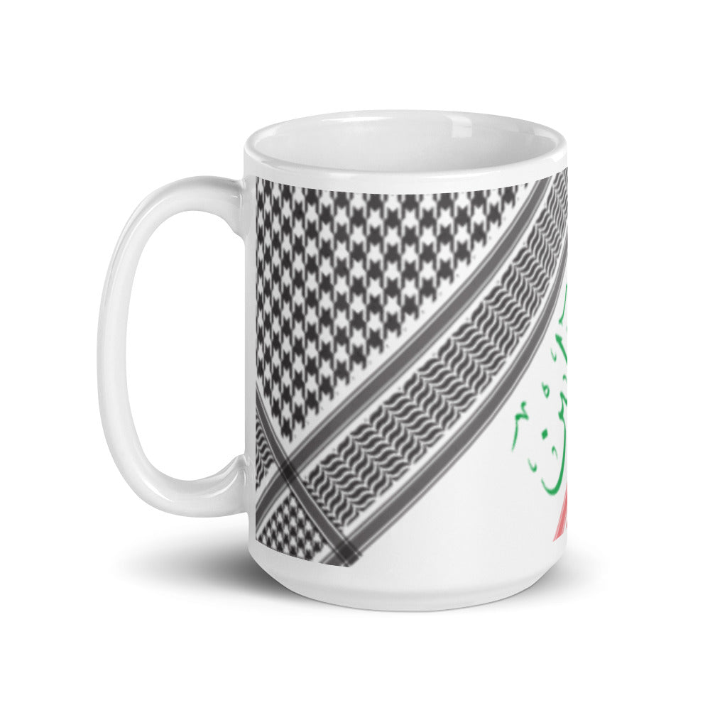 Palestine فلسطين White glossy mug