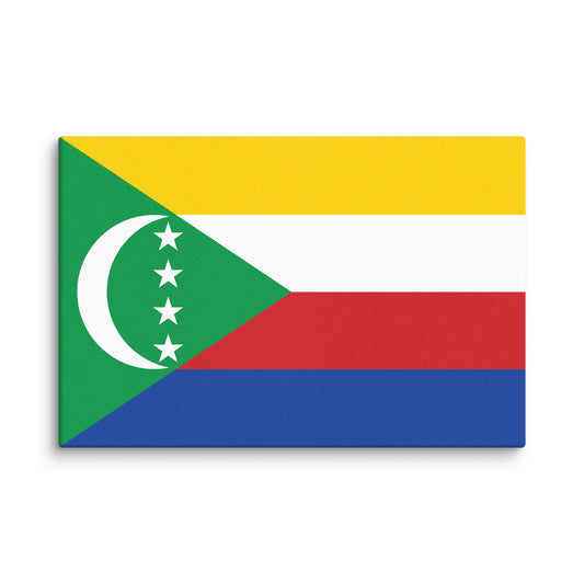 Comoros Flag _ علم جزر القمر _ size 18x12" canvas print