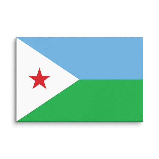 Djibouti Flag _ علم جيبوتي _ size 18x12" canvas print