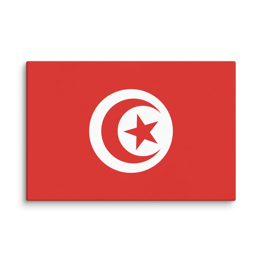 Tunisia Flag _ علم تونس _ size 18x12" canvas print