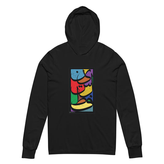 Palestine Abstract Arabic Calligraphy - Hooded long-sleeve tee
