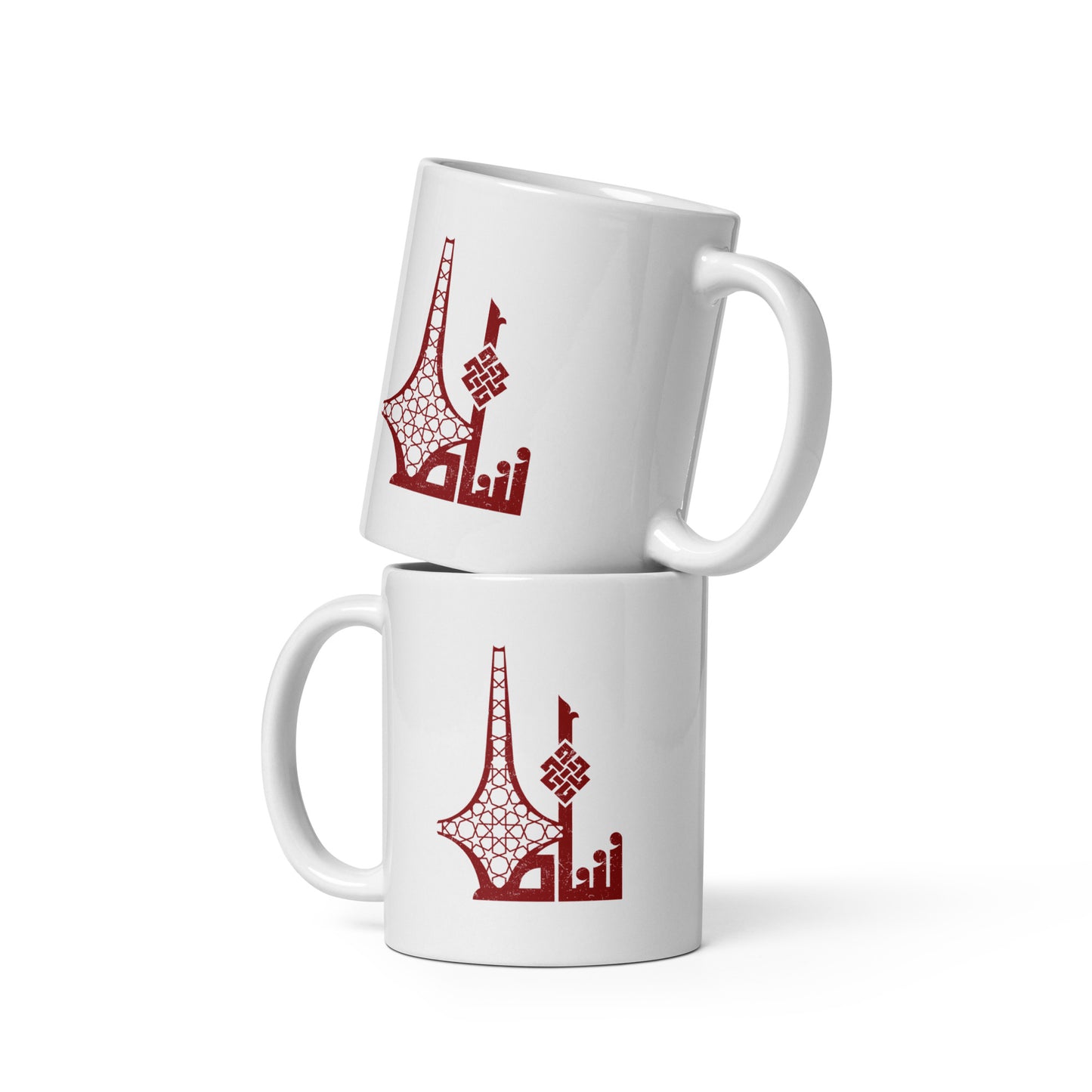 Sham _Damascus_White glossy mug