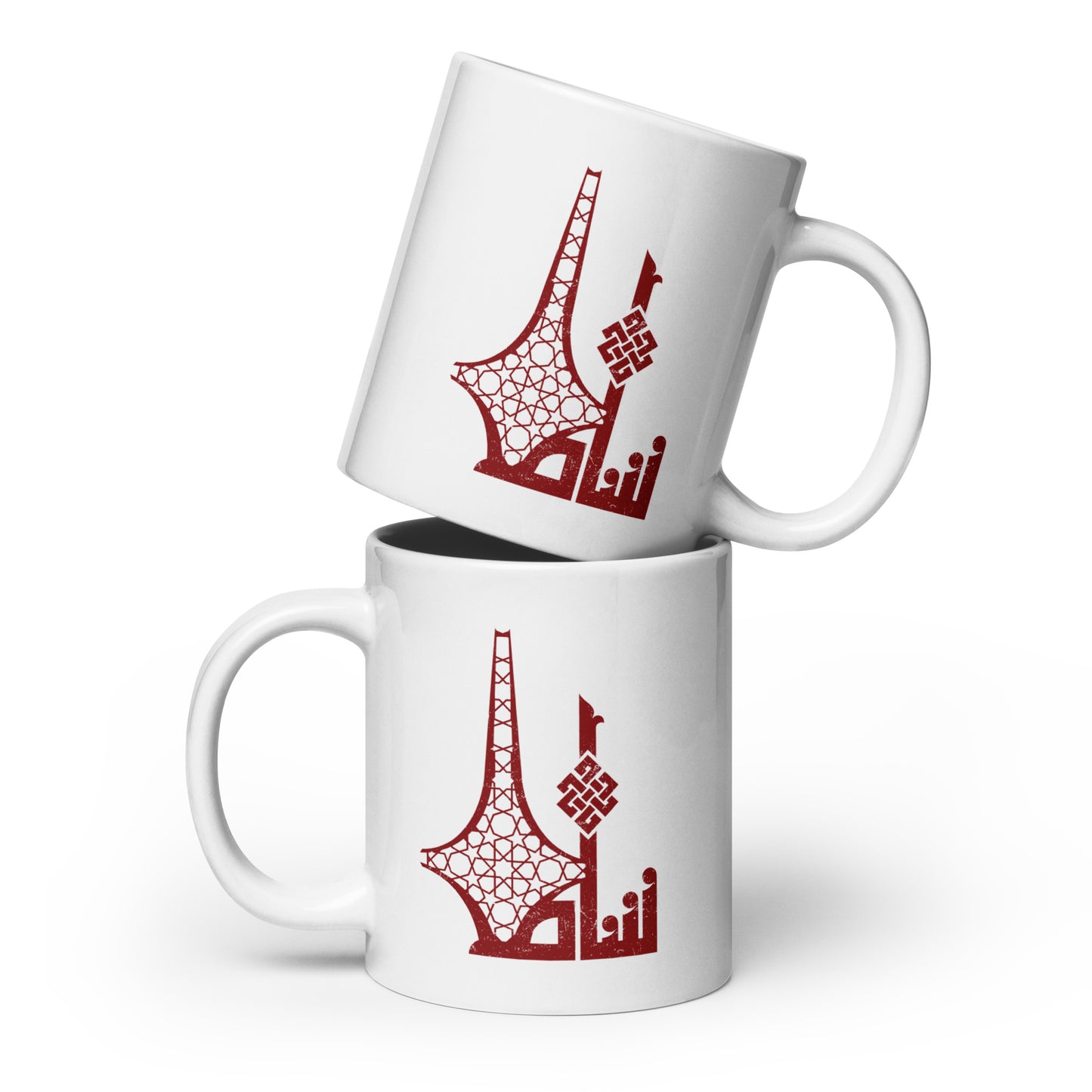 Sham _Damascus_White glossy mug