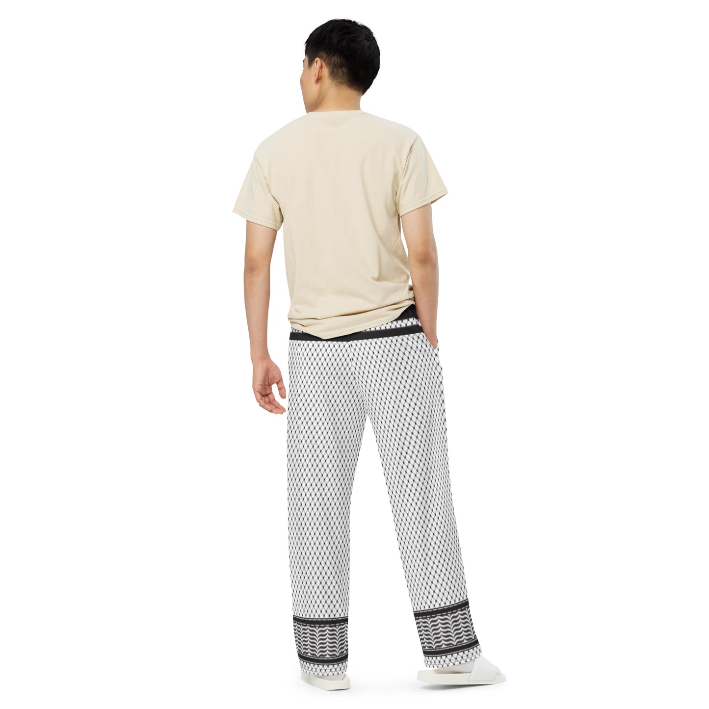keffiyeh Pattern All-over print unisex wide-leg pants