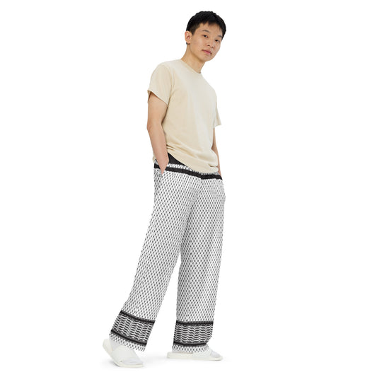 keffiyeh Pattern All-over print unisex wide-leg pants