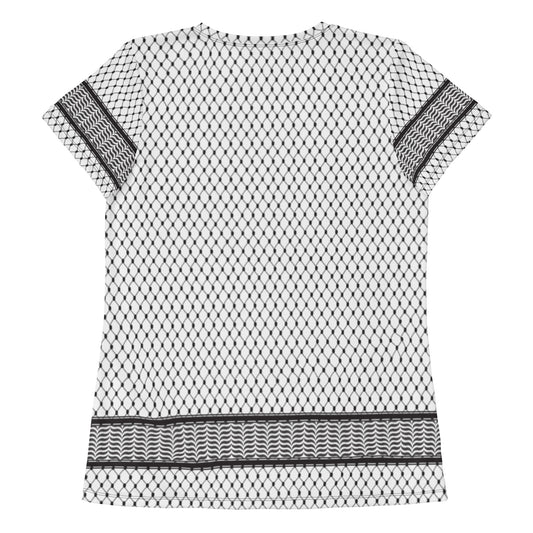 keffiyeh Pattern All-Over Print Women's Athletic T-shirt