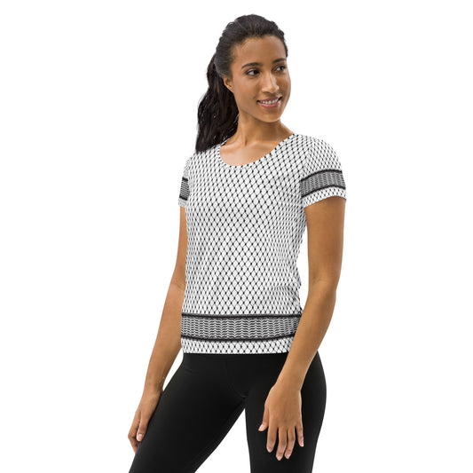 keffiyeh Pattern All-Over Print Women's Athletic T-shirt