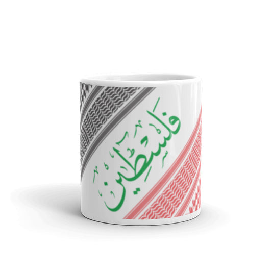 Palestine فلسطين White glossy mug