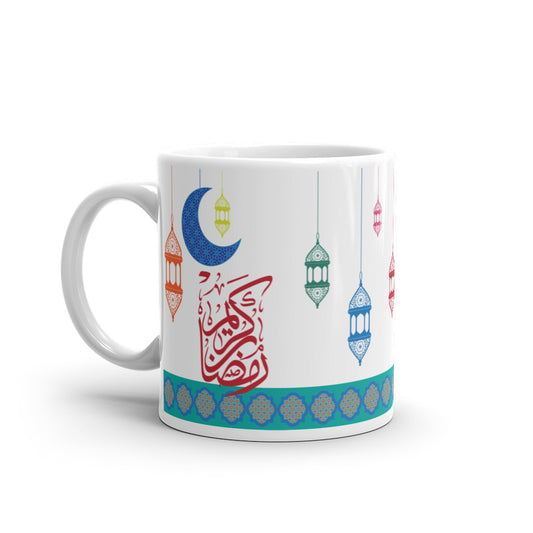RAMADAN KAREEM رمضان كريم White glossy mug