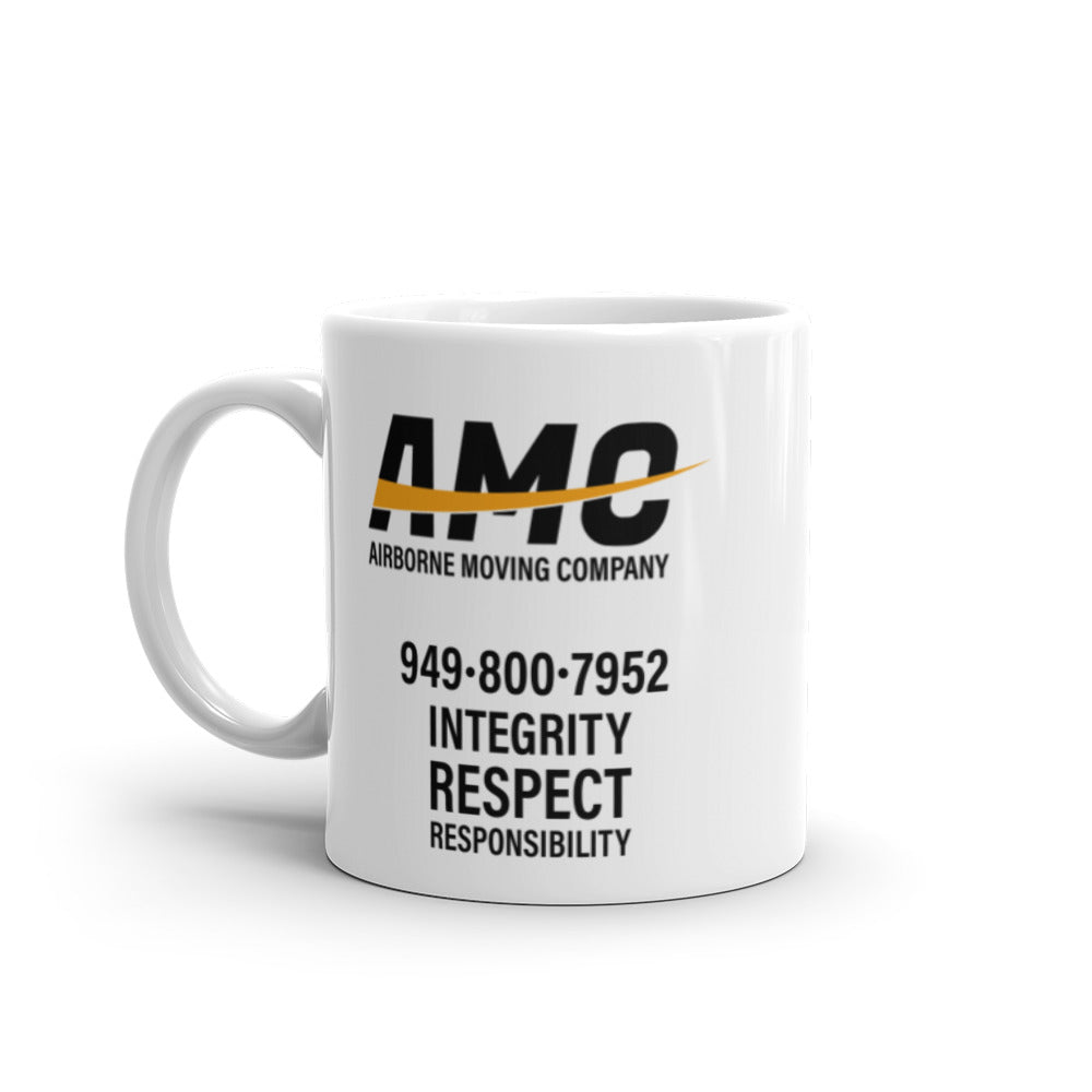 AMC airborne moving company White glossy mug