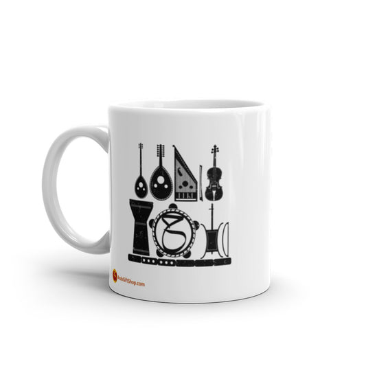 Arabic Instruments White glossy mug