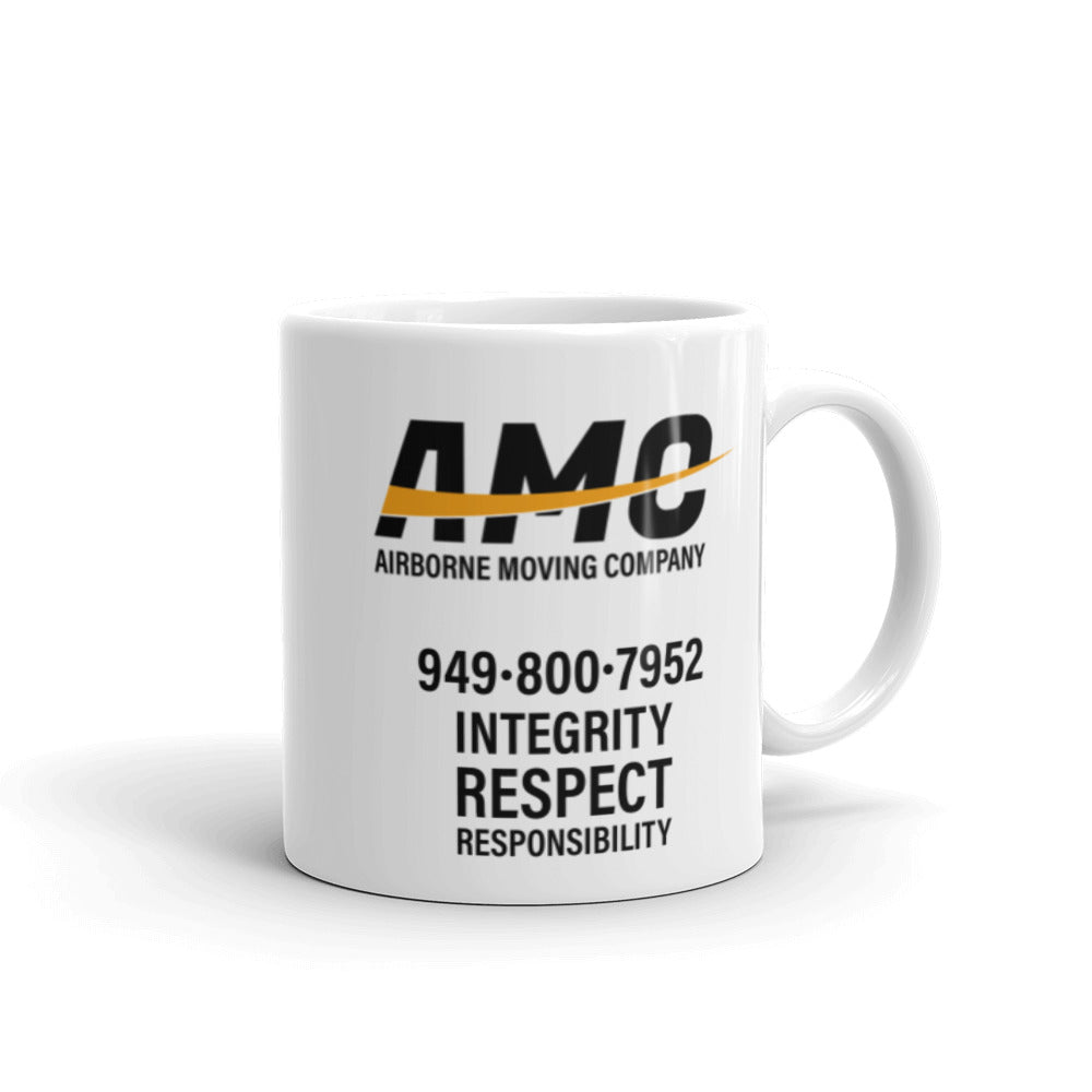 AMC airborne moving company White glossy mug