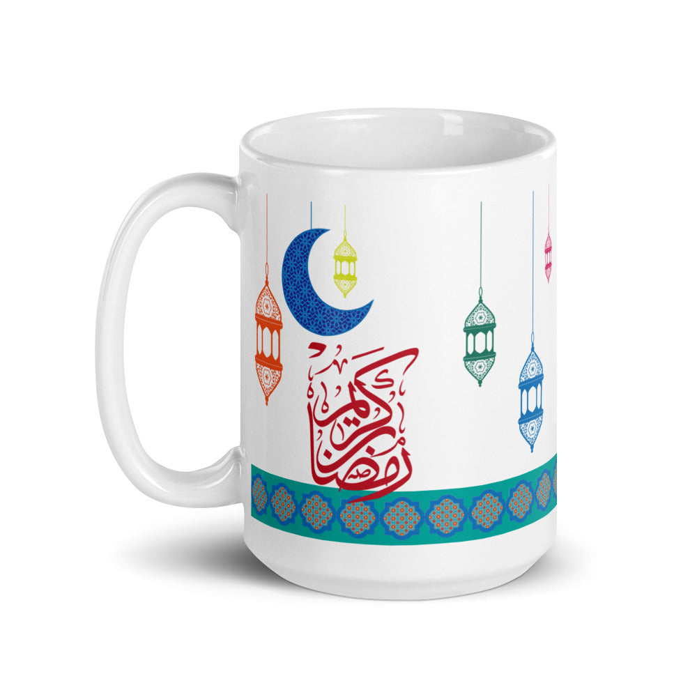 RAMADAN KAREEM رمضان كريم White glossy mug