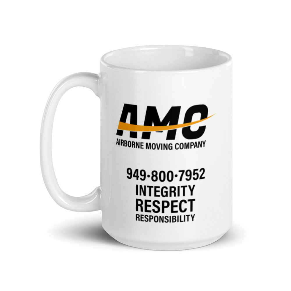 AMC airborne moving company White glossy mug