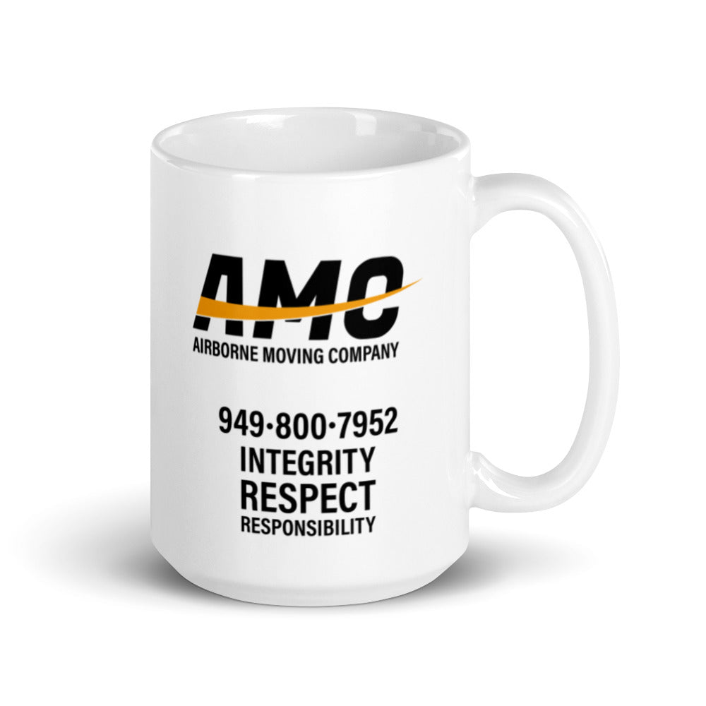 AMC airborne moving company White glossy mug