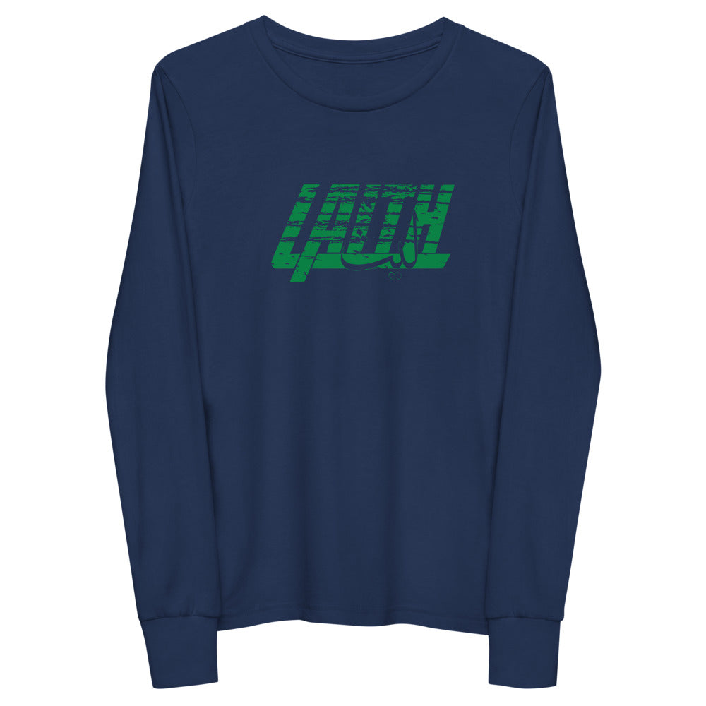 Laith name in Arabic and English Youth long sleeve tee